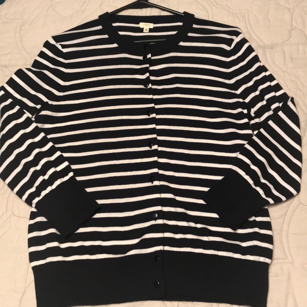 J Crew Striped Jackie Cardigan